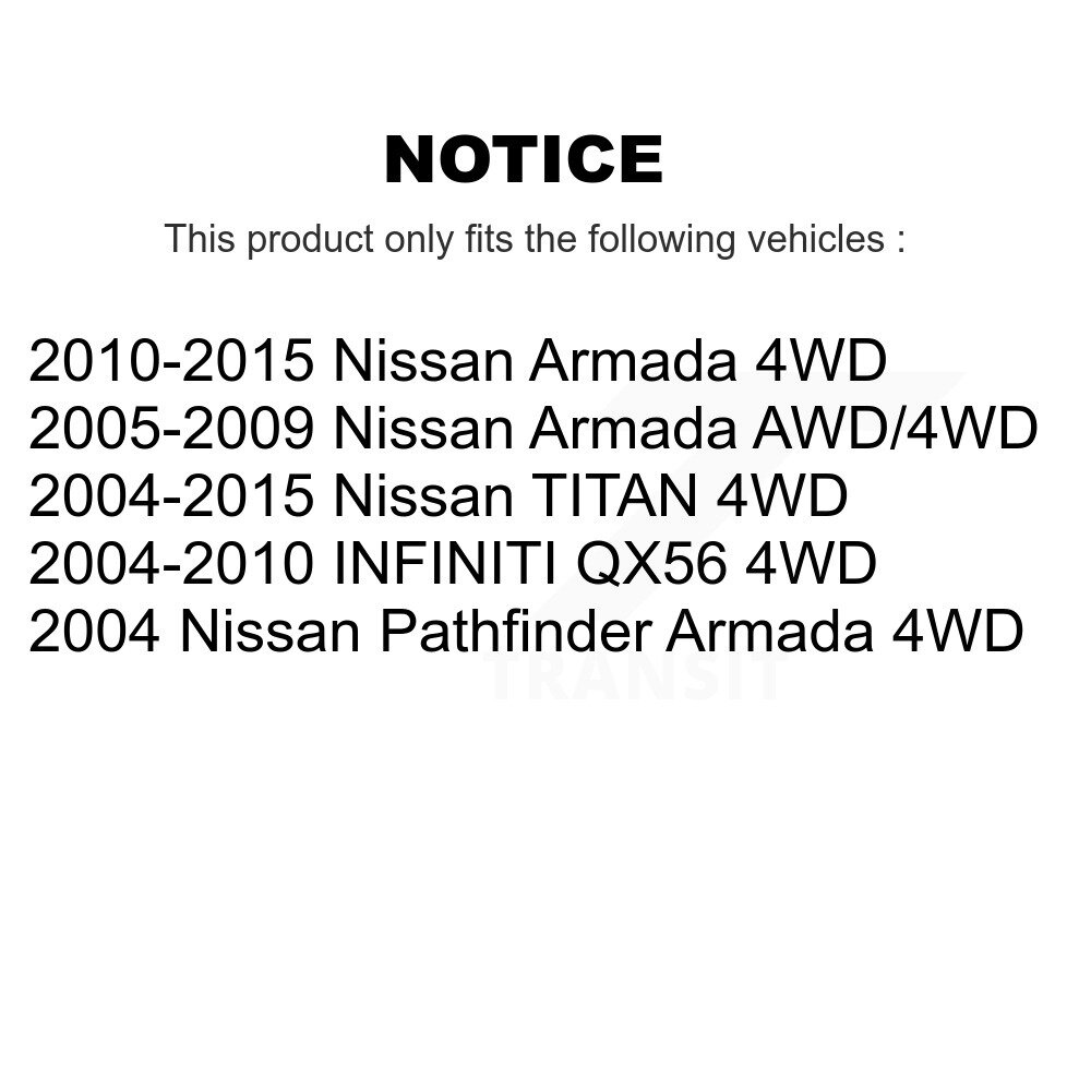 Front CV Axle Drive Shaft Assembly Kit For Nissan TITAN Armada INFINITI QX56 Pathfinder KCV-100104 - Image 2