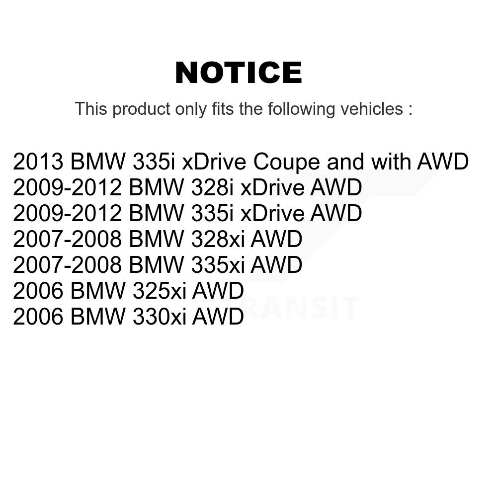 Front CV Axle Drive Shaft Assembly Kit For BMW 328i xDrive 335i 328xi 335xi 325xi 330xi KCV-100106 - Image 2