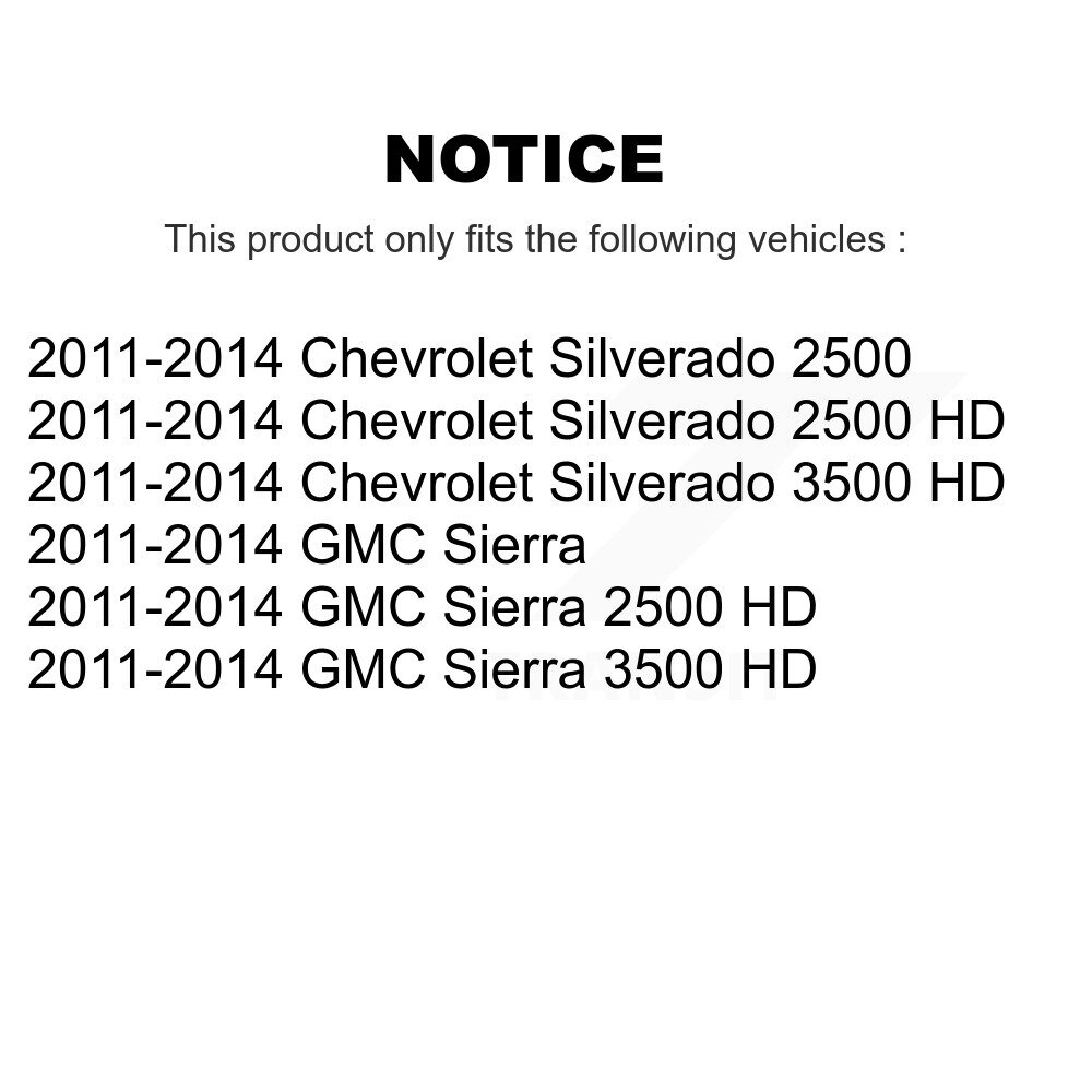 Front CV Axle Drive Shaft Kit For 2011-2014 GMC Chevrolet Sierra 2500 HD Silverado 3500 KCV-100115 - Image 2