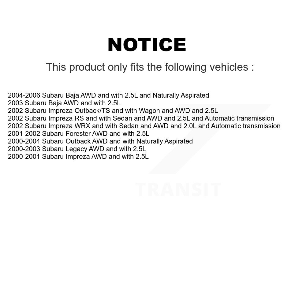 Front CV Axle Drive Shaft Assembly Kit For Subaru Impreza Outback Forester Legacy Baja KCV-100135 - Image 2