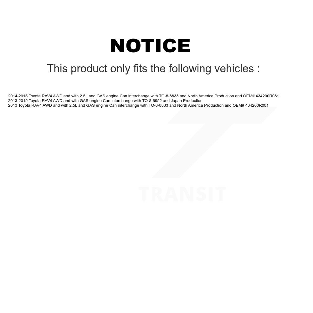 Front CV Axle Drive Shaft Complete Assembly Kit For Toyota RAV4 KCV-100159 - Image 2