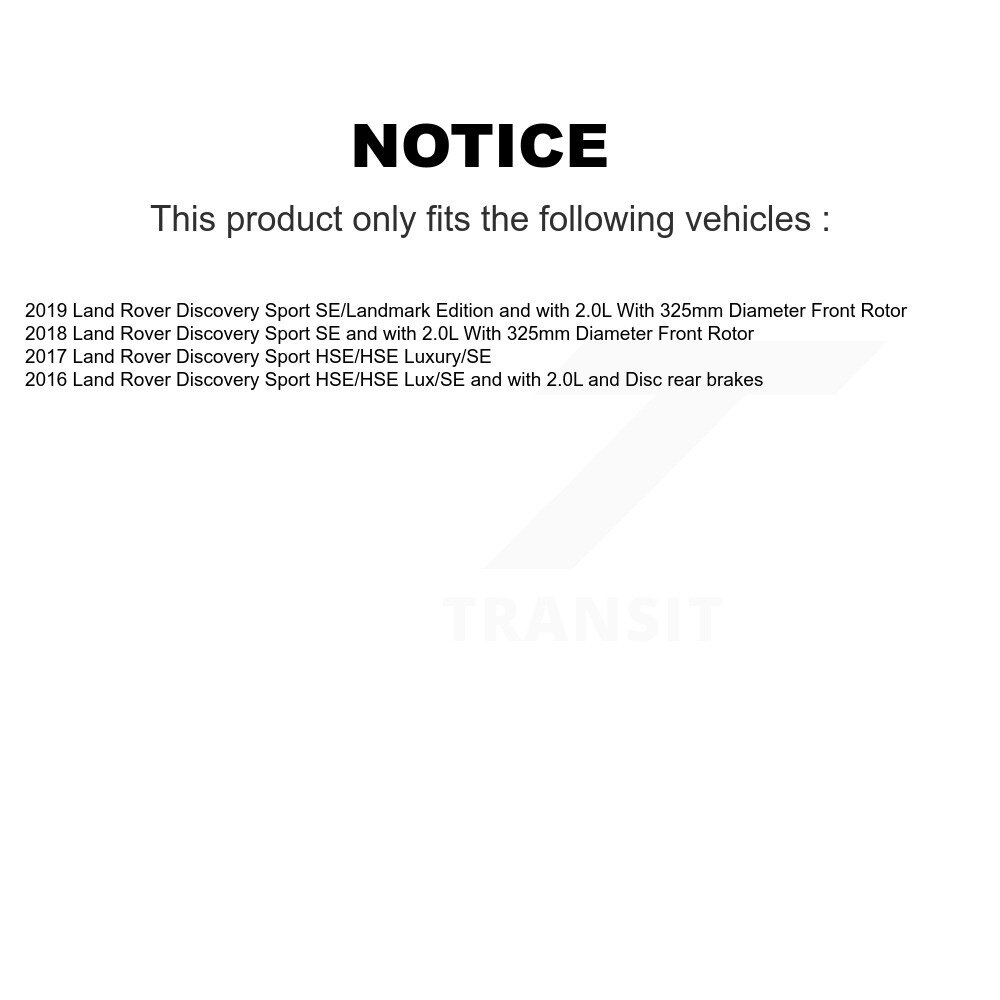 Front Rear Ceramic Disc Brake Pads And Wear Sensors Kit For Land Rover Discovery Sport KCW-100090 - Image 2