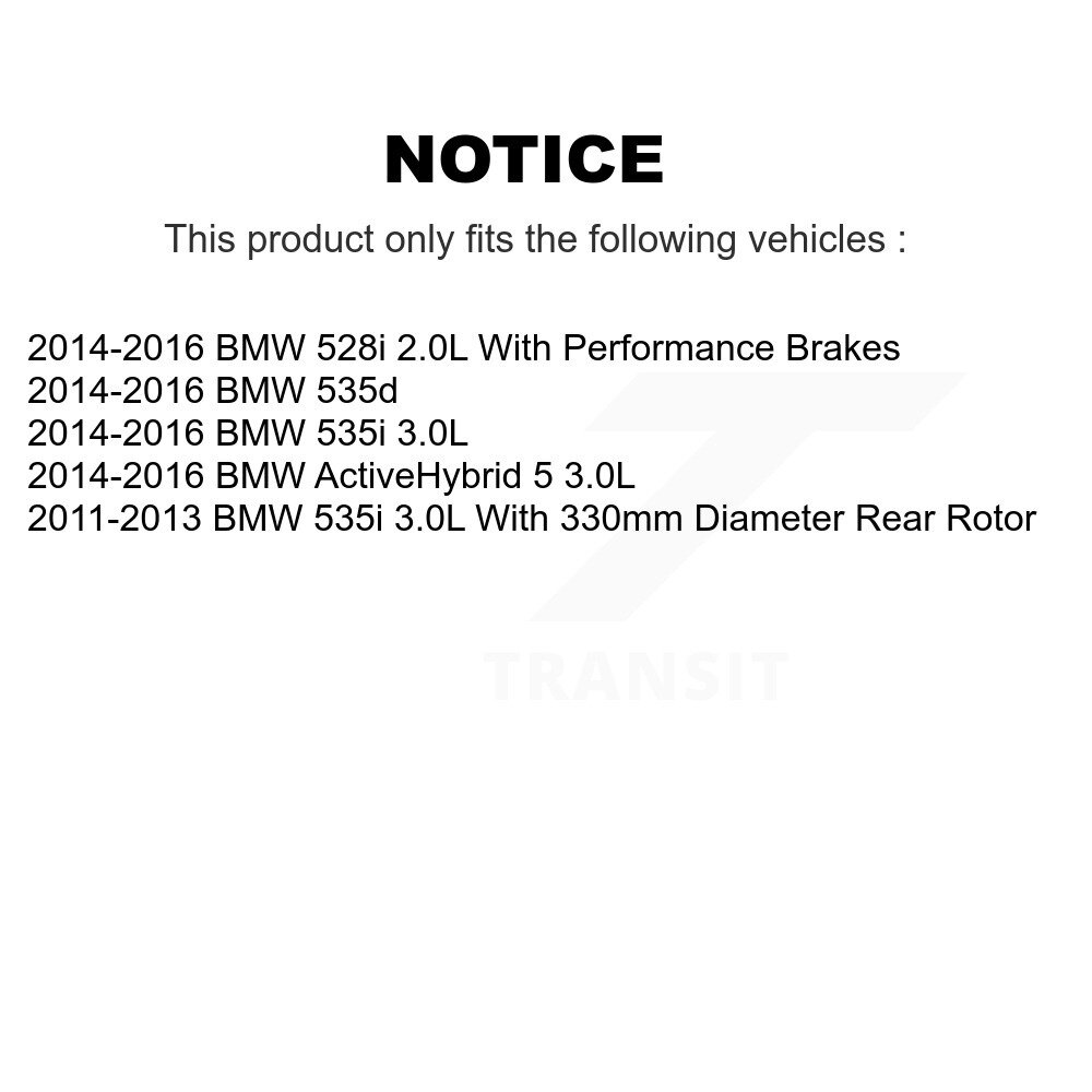 Front Rear Ceramic Disc Brake Pad & Wear Sensor Kit For BMW 535i 528i 535d ActiveHybrid 5 KCW-100143 - Image 2