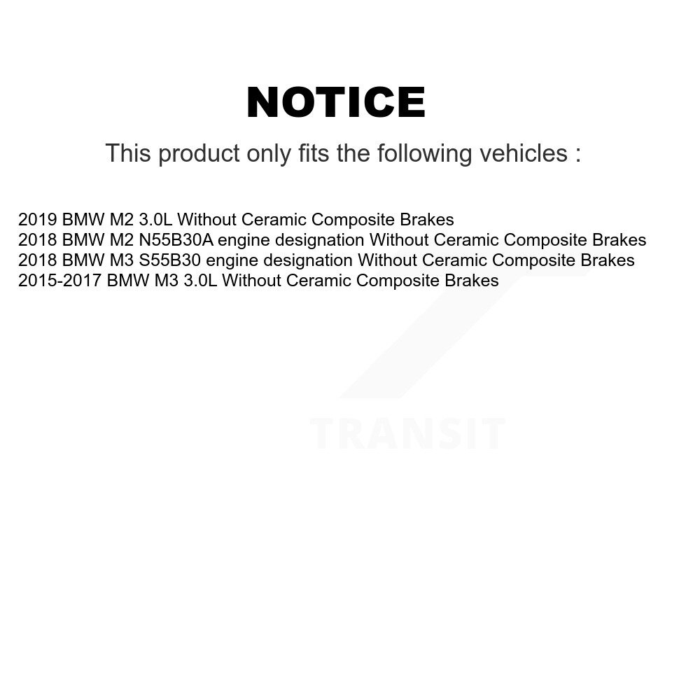 Front Rear Ceramic Disc Brake Pads And Wear Sensors Kit (5Pc) For BMW M3 M2 KCW-100364 - Image 2