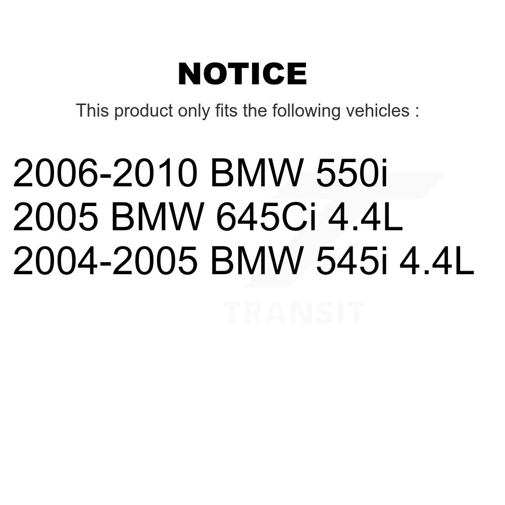 Front Rear Ceramic Disc Brake Pads And Wear Sensors Kit (5Pc) For BMW 550i 545i 645Ci KCW-100384 - Image 2