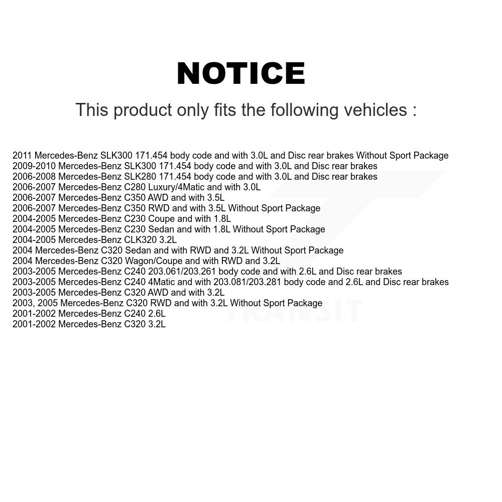 Front Ceramic Brake Pad Wear Sensor Kit For Mercedes-Benz C240 C230 C280 C320 SLK280 C350 KCW-100516 - Image 2