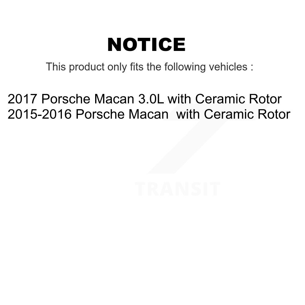 Front Ceramic Disc Brake Pads & Wear Sensor Pair Kit For Porsche Macan with Rotor KCW-100632 - Image 2