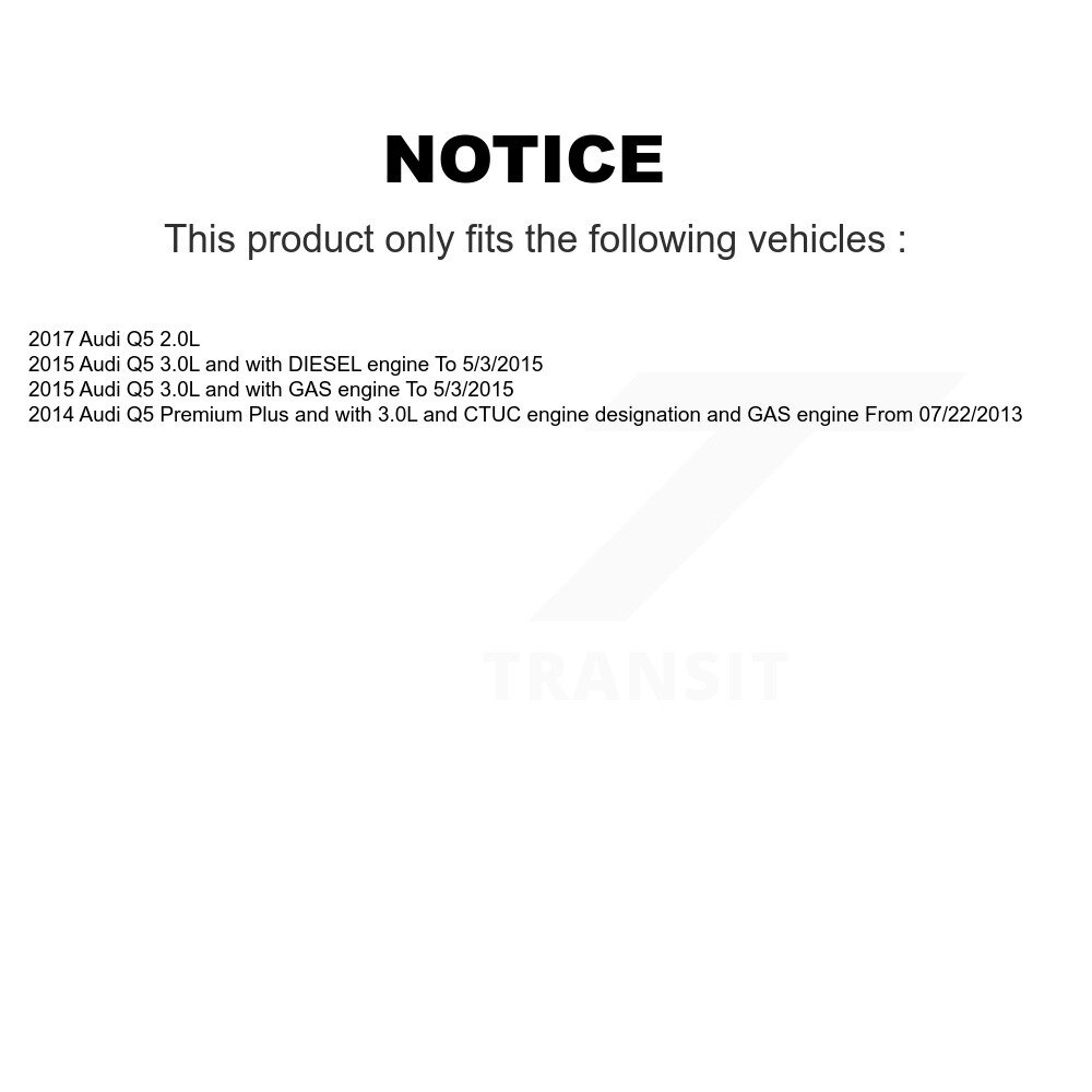 Front Ceramic Disc Brake Pads And Wear Sensor Pairs Kit For Audi Q5 KCW-100640 - Image 2