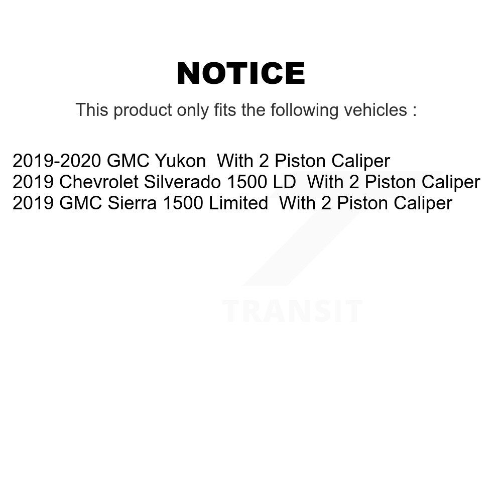 Front Ceramic Brake Pad & Wear Sensor Pair Kit For GMC Chevrolet Silverado 1500 LD Sierra KCW-100699 - Image 2