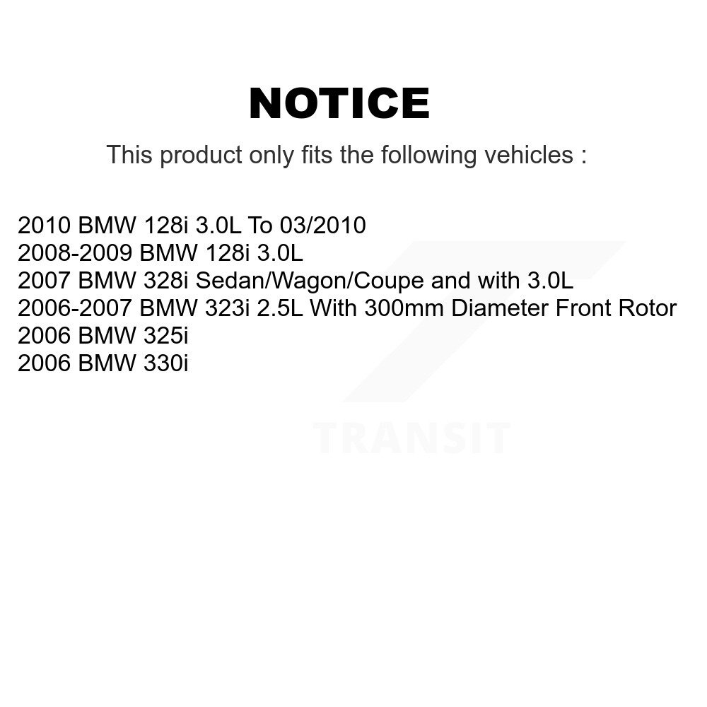 Front Ceramic Disc Brake Pads And Wear Sensor Pairs Kit For BMW 128i 328i 323i 325i 330i KCW-100710 - Image 2