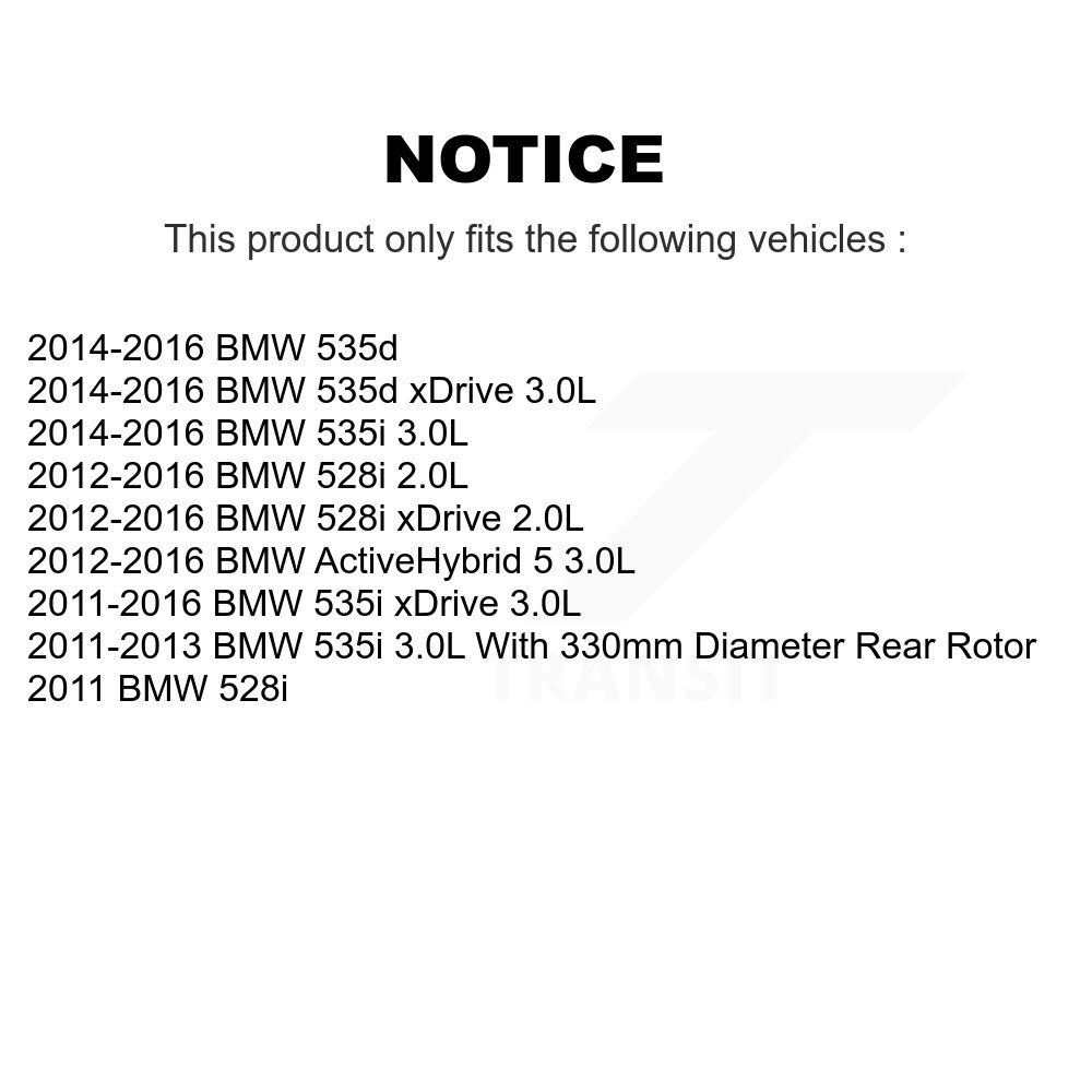 Rear Ceramic Disc Brake Pads Wear Sensor Kit For BMW 535i xDrive 528i 535d ActiveHybrid 5 KCW-100952 - Image 2