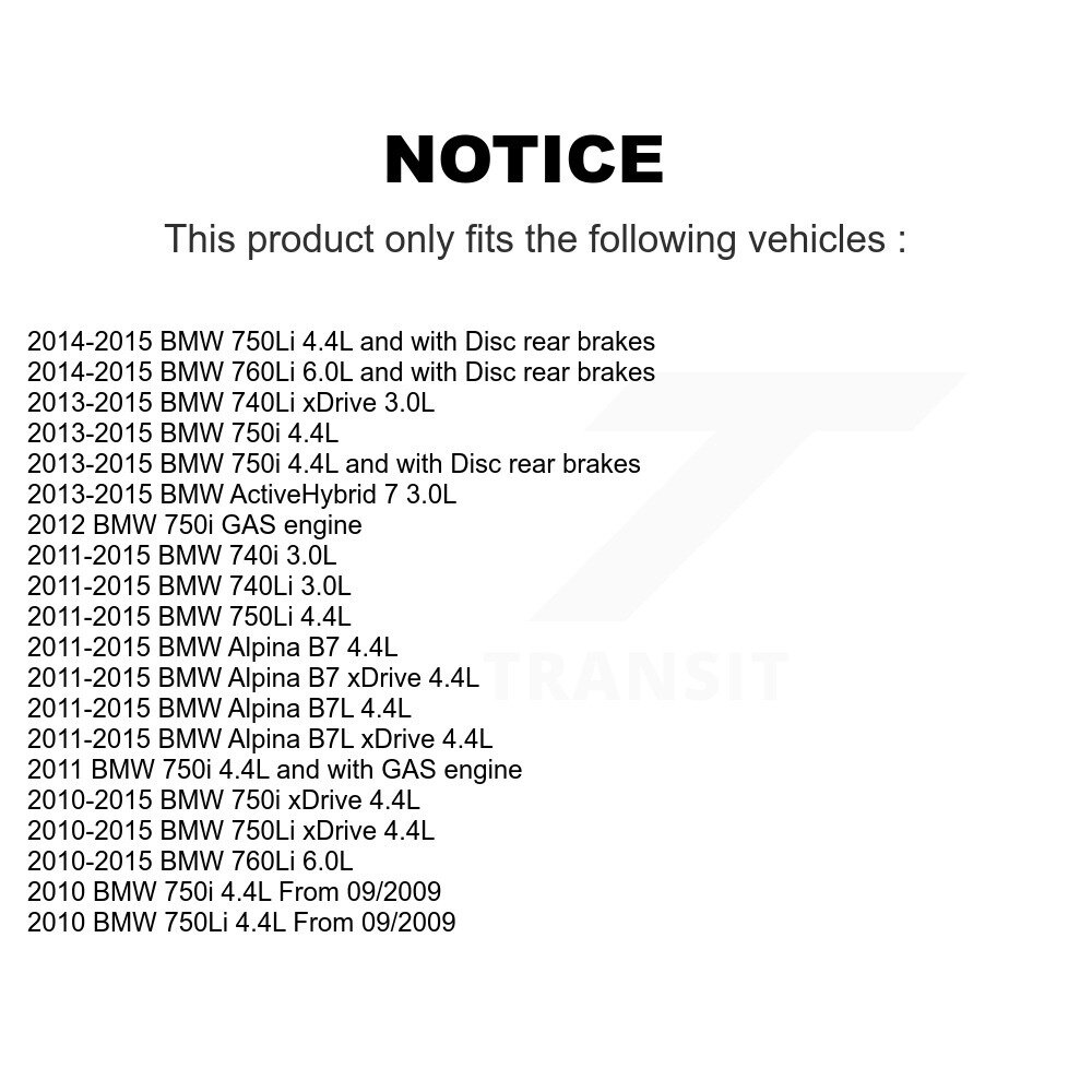 Rear Ceramic Brake Pads Wear Sensor Kit For BMW 750i xDrive 750Li 740Li Alpina B7 760Li 7 KCW-100977 - Image 2