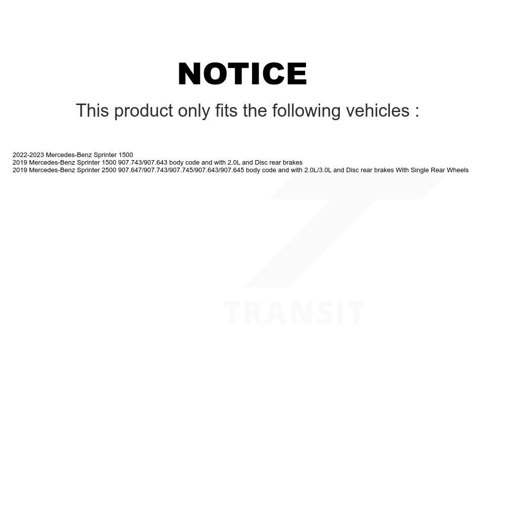Front Rear Ceramic Brake Pad & Extra Wear Sensor Kit For Mercedes-Benz Sprinter 2500 1500 KCW-101110 - Image 2