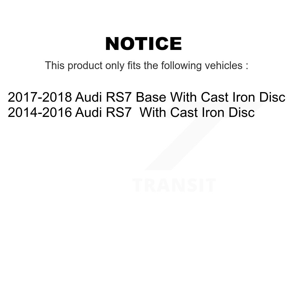 Front Ceramic Disc Brake Pads And Wear Sensor Pairs Kit For Audi RS7 With Cast Iron KCW-101165 - Image 2