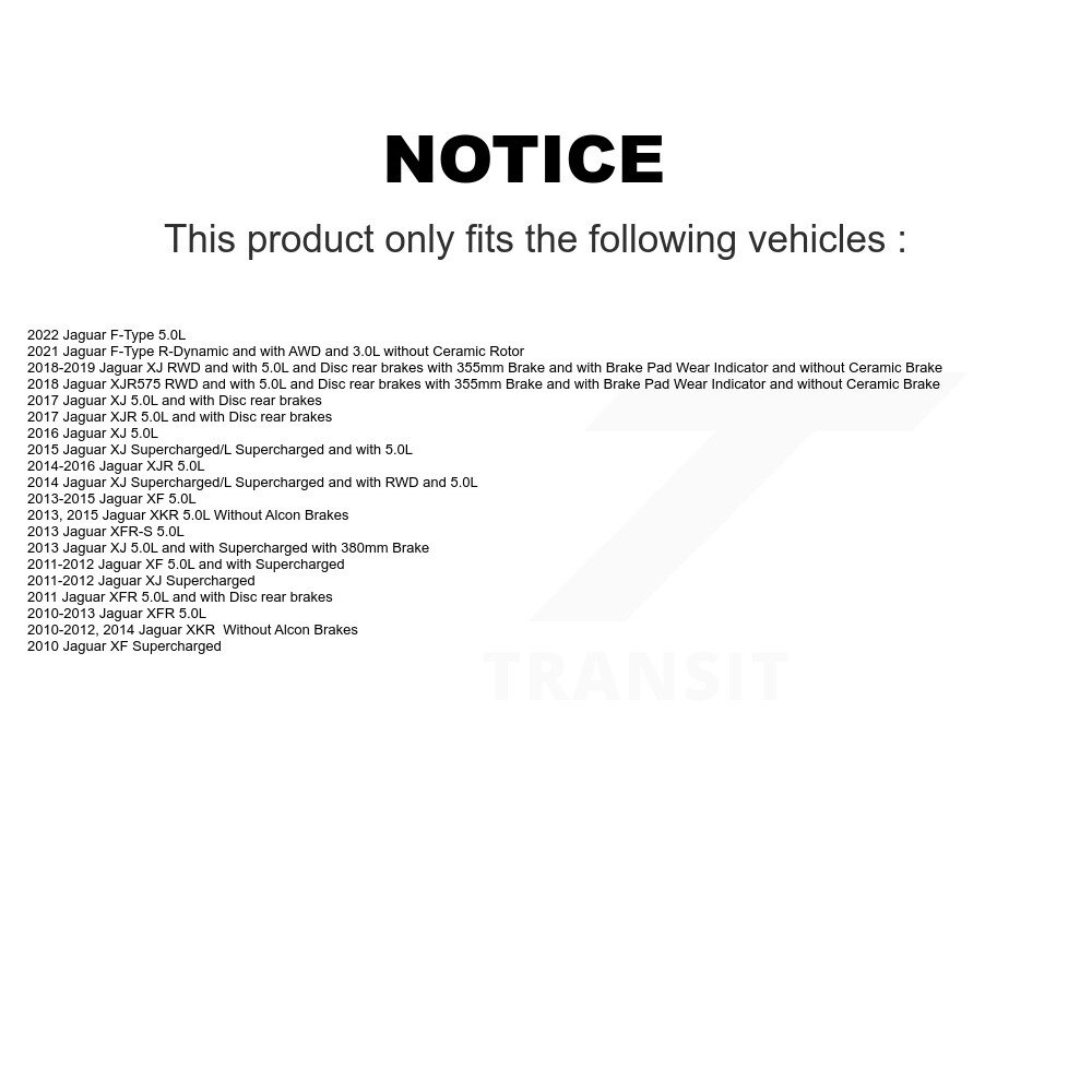 Front Ceramic Brake Pad & Wear Sensor Pair Kit For Jaguar XF XJ XKR XFR F-Type XJR XJR575 KCW-101168 - Image 2