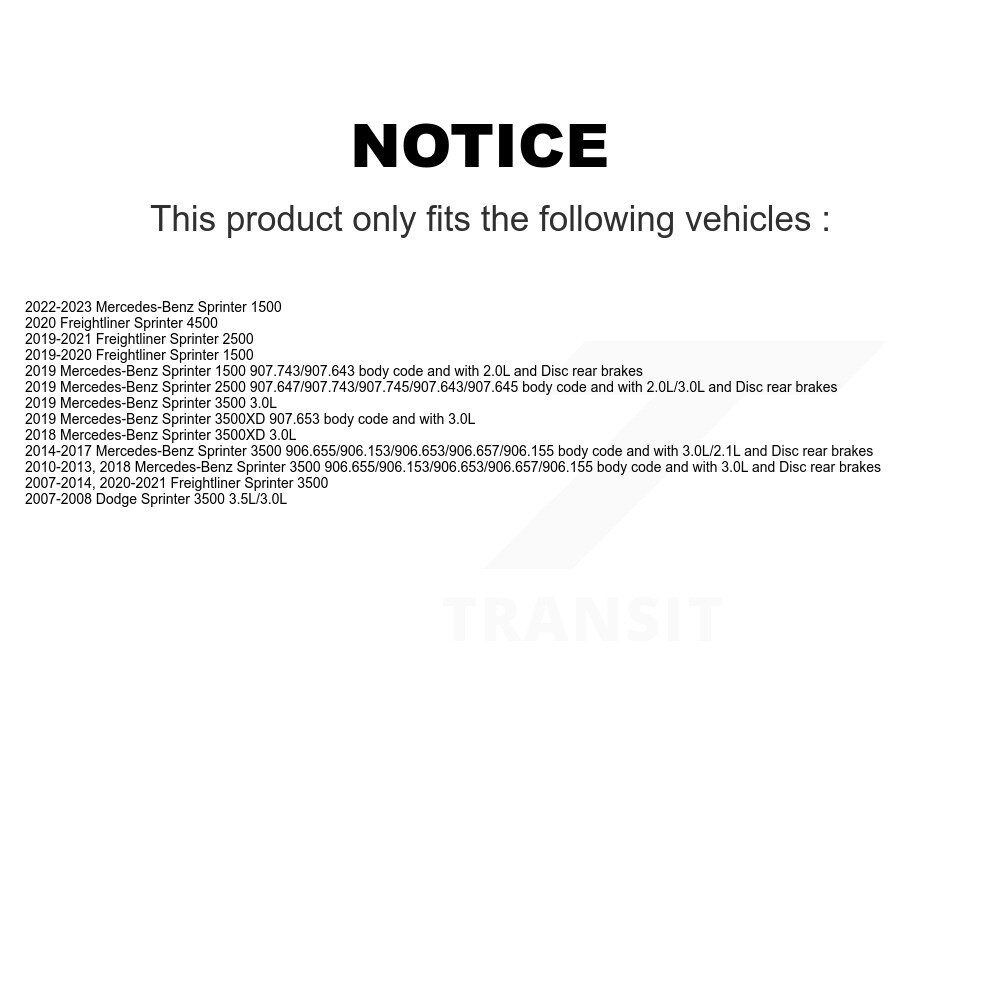 Front Ceramic Brake Pads Extra Wear Sensor Kit For Mercedes-Benz Sprinter 3500 2500 Dodge KCW-101198 - Image 2