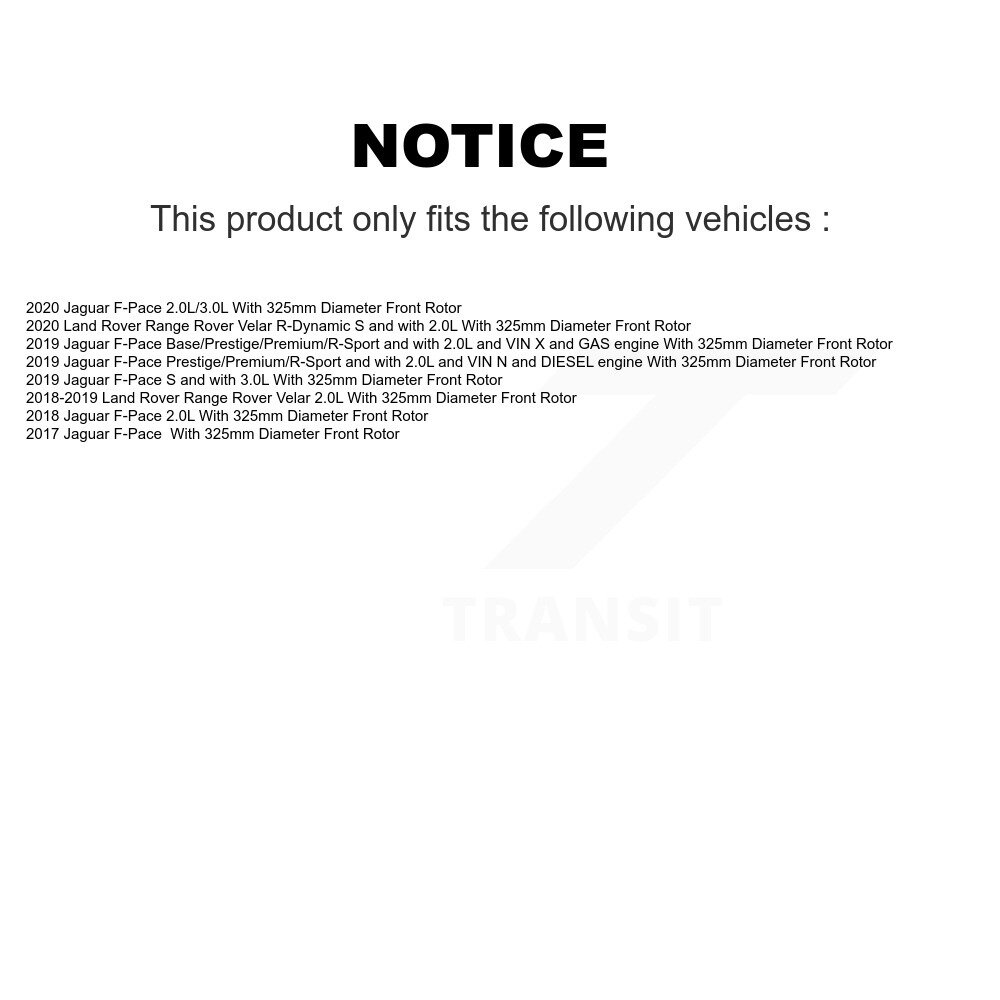 Front Ceramic Disc Brake Pad And Wear Sensor Kit For Jaguar F-Pace Land Rover Range Velar KCW-101224 - Image 2