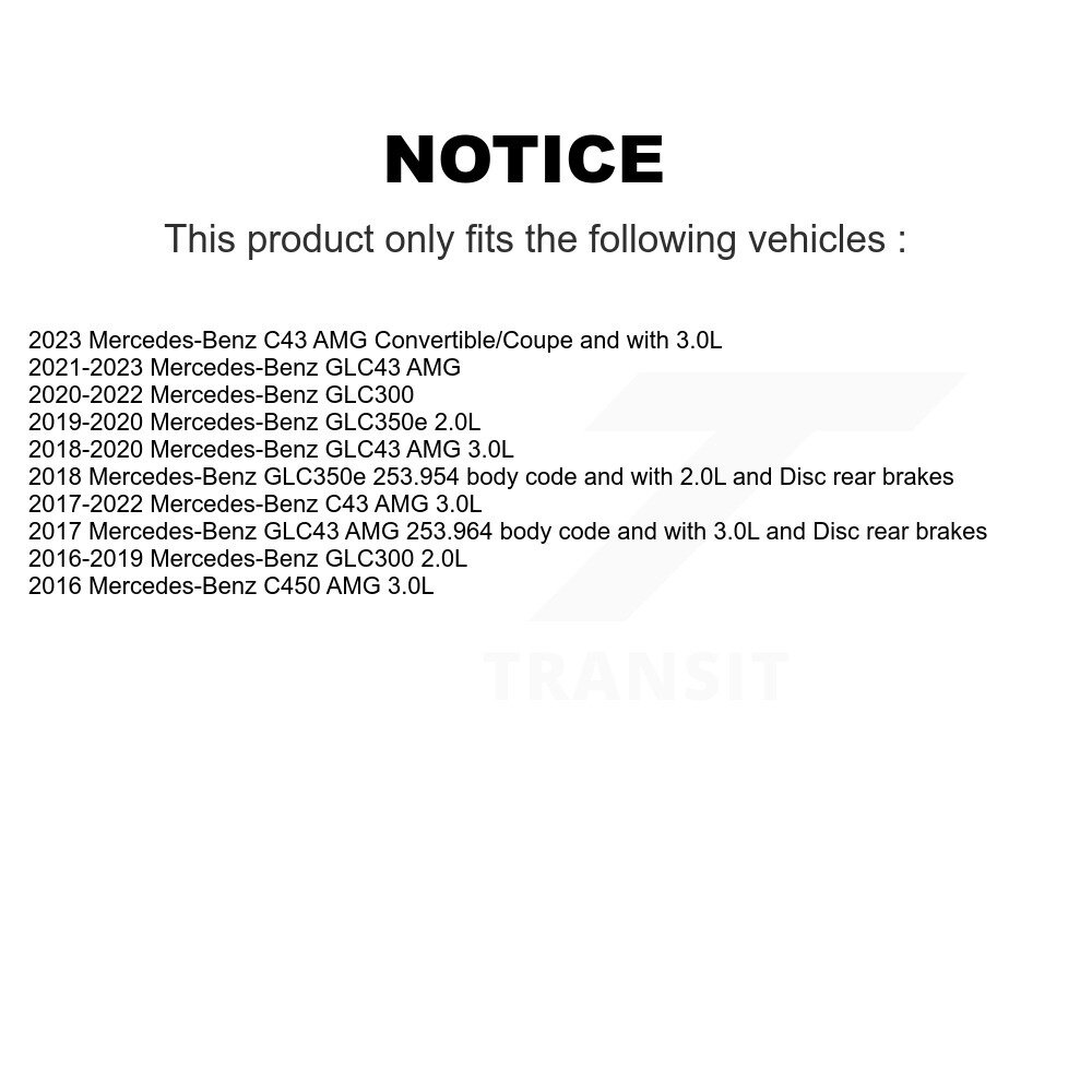 Rear Ceramic Disc Brake Pad & Wear Sensor Kit For Mercedes-Benz GLC300 C43 AMG GLC43 C450 KCW-101260 - Image 2