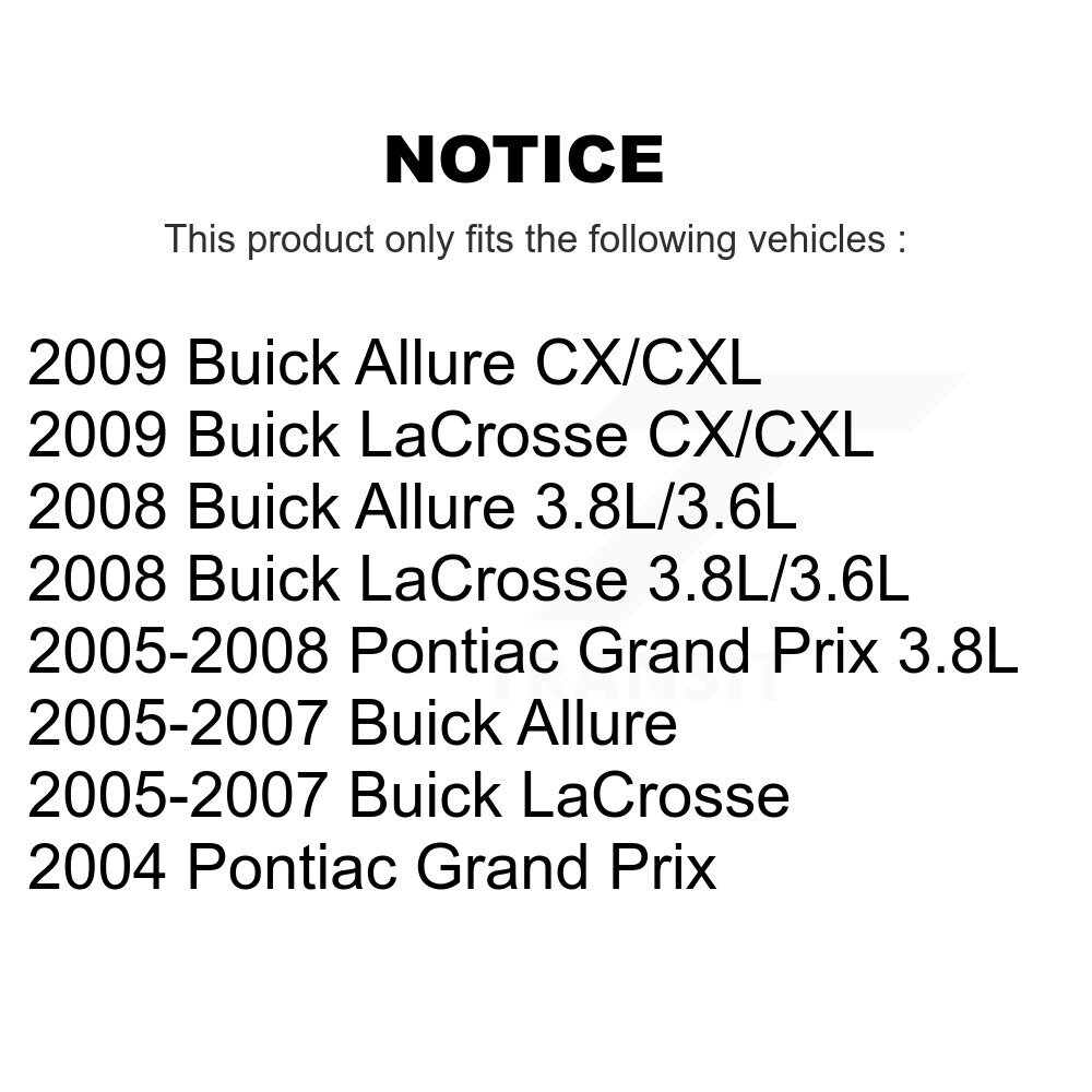 Front Rear Ceramic Brake Pads Kit For Buick LaCrosse Pontiac Grand Prix Allure KCX-100016 - Image 2