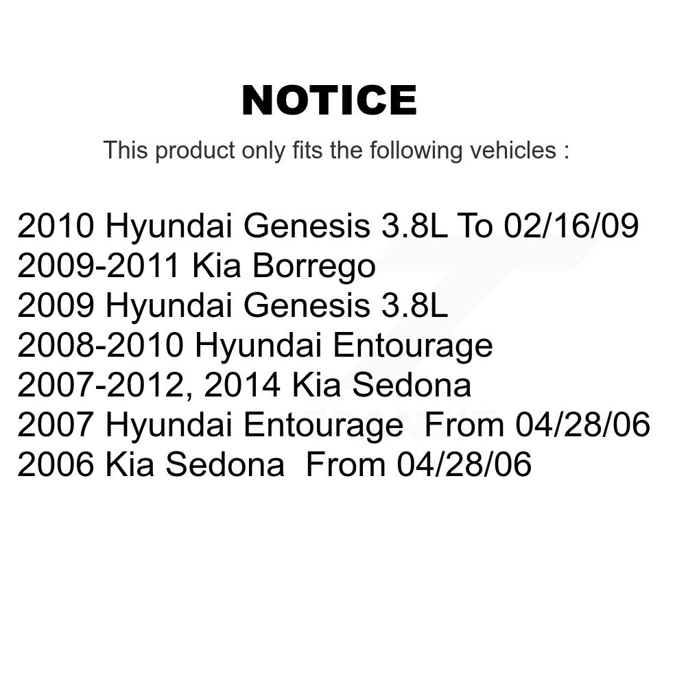 Front Rear Ceramic Brake Pads Kit For Kia Sedona Hyundai Entourage Genesis Borrego KCX-100035 - Image 2
