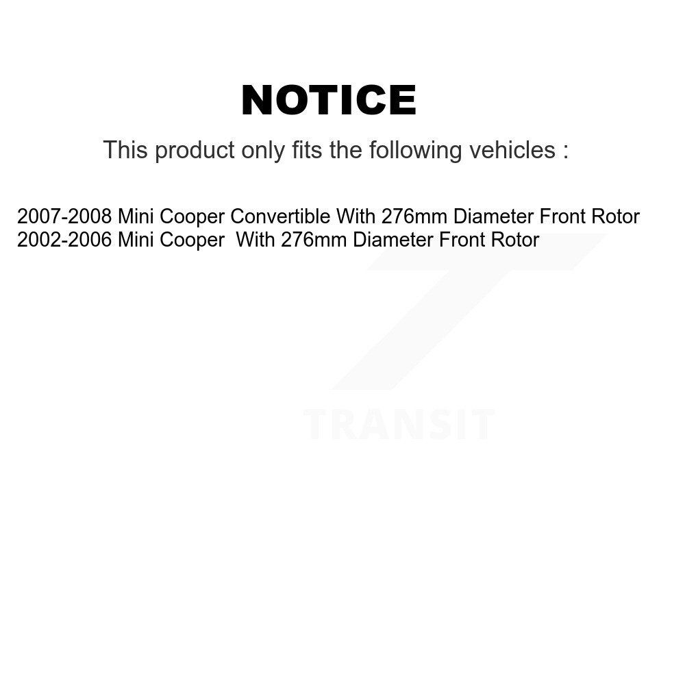 Front Rear Ceramic Brake Pads Kit For Mini Cooper With 276mm Diameter Rotor KCX-100075 - Image 2
