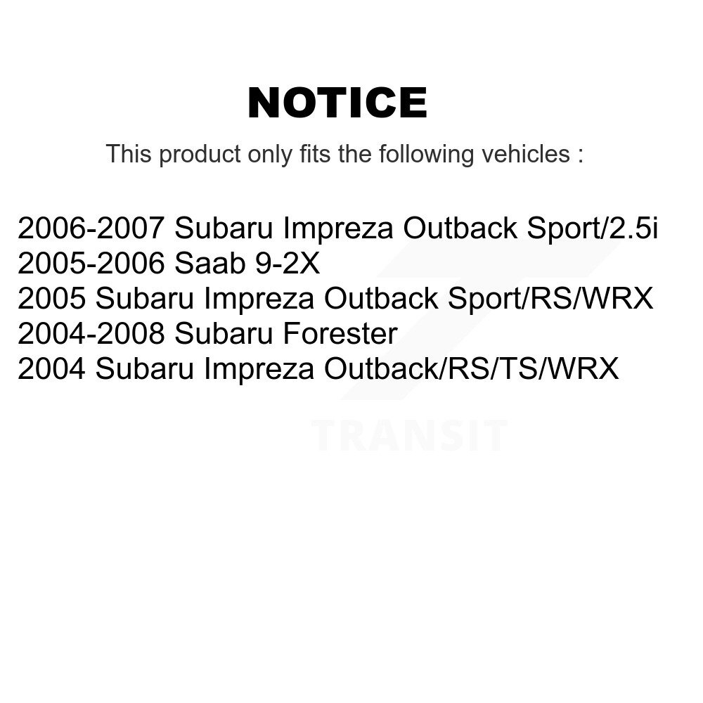 Front Rear Ceramic Brake Pads Kit For Subaru Impreza Forester Saab 9-2X KCX-100113 - Image 2