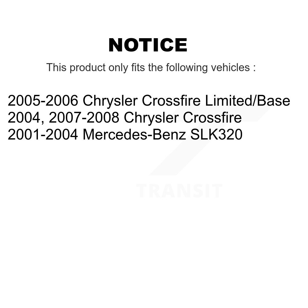Front Rear Ceramic Brake Pads Kit For Chrysler Crossfire Mercedes-Benz SLK320 KCX-100137 - Image 2