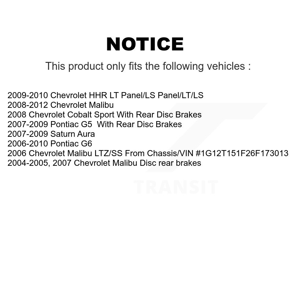 Front Rear Ceramic Brake Pads Kit For Chevrolet Malibu Pontiac G5 G6 Cobalt HHR Saturn KCX-100149 - Image 2