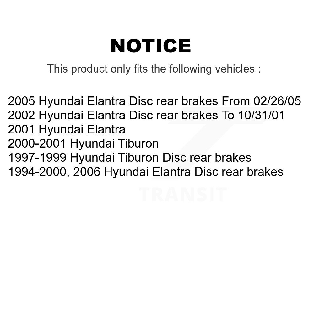 Front Rear Ceramic Brake Pads Kit For Hyundai Elantra Tiburon KCX-100187 - Image 2