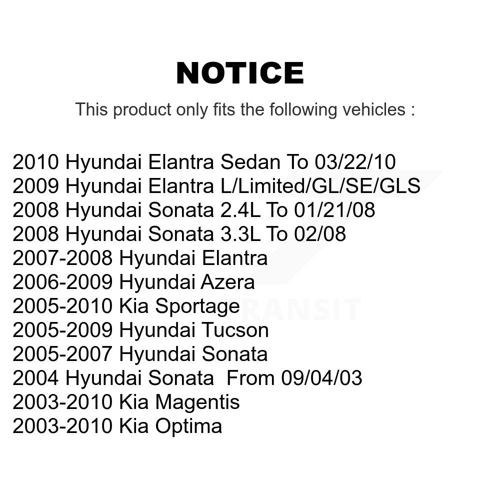 Front Rear Ceramic Brake Pads Kit For Hyundai Elantra Tucson Kia Sonata Sportage Optima KCX-100189 - Image 2