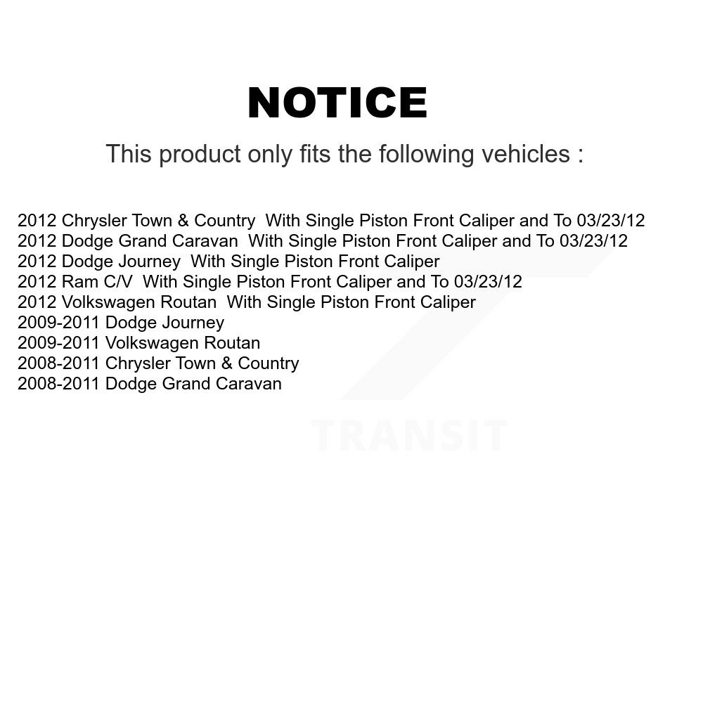 Front Rear Ceramic Brake Pads Kit For Dodge Grand Caravan Journey Chrysler Town & Country KCX-100233 - Image 2