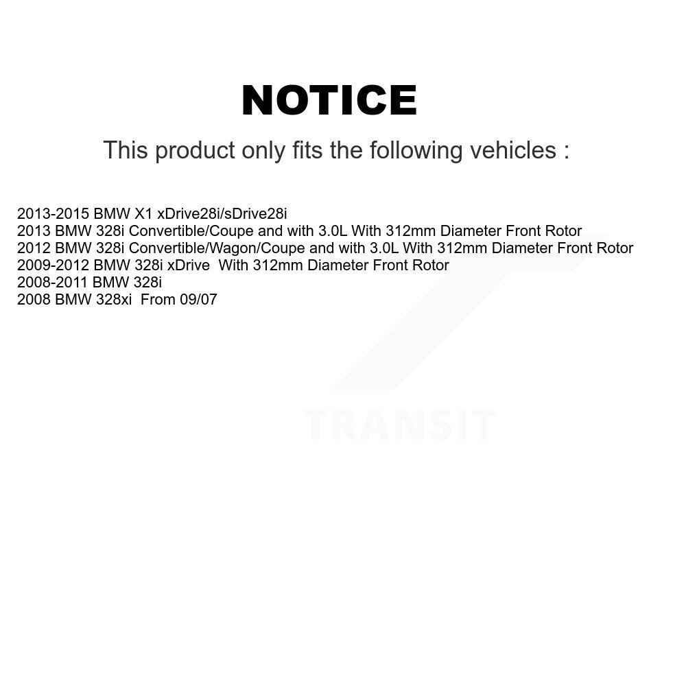 Front Rear Ceramic Brake Pads Kit For BMW 328i xDrive X1 328xi KCX-100313 - Image 2
