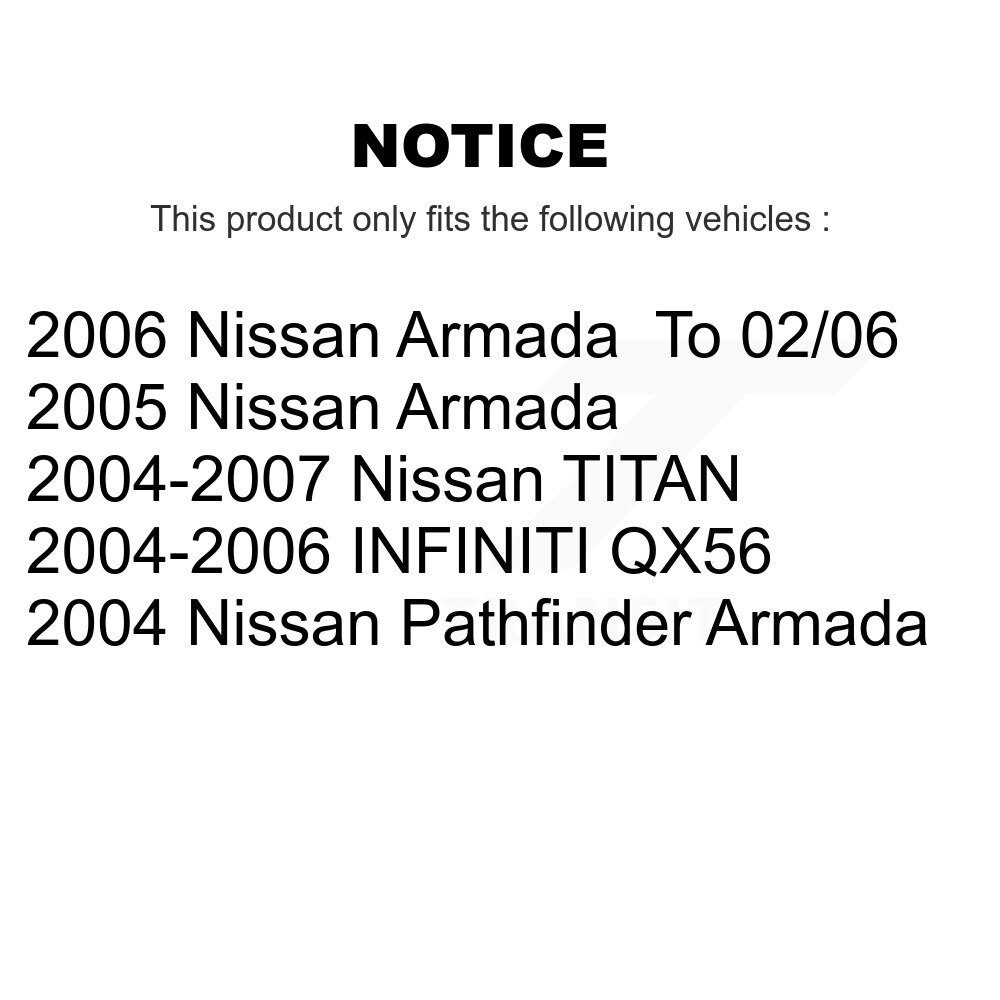 Front Rear Ceramic Brake Pads Kit For Nissan TITAN INFINITI QX56 Armada Pathfinder KCX-100350 - Image 2