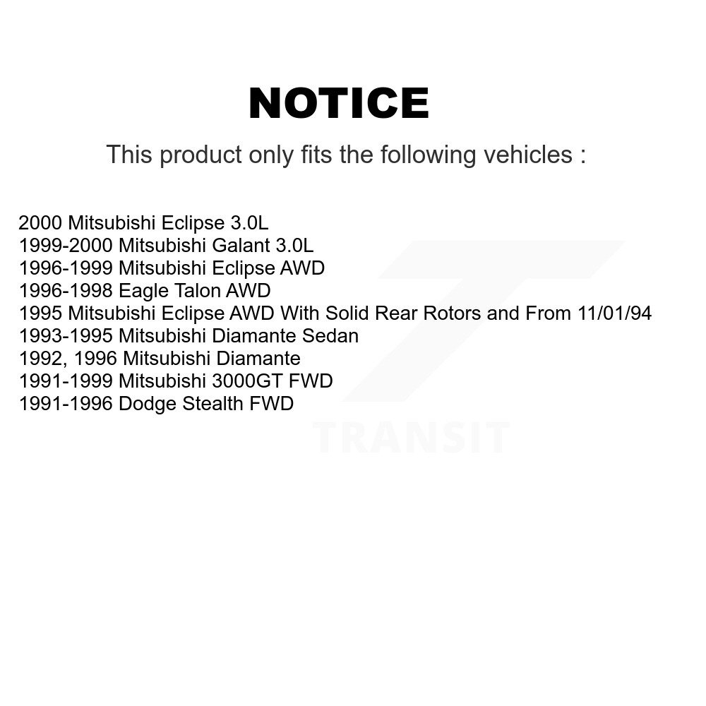 Front Rear Ceramic Brake Pads Kit For Dodge Stealth Mitsubishi Eclipse Eagle Talon 3000GT KCX-100374 - Image 2