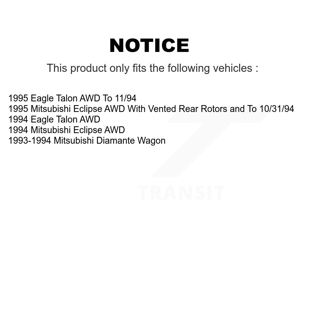 Front Rear Ceramic Brake Pads Kit For Eagle Talon Mitsubishi Eclipse Diamante KCX-100698 - Image 2