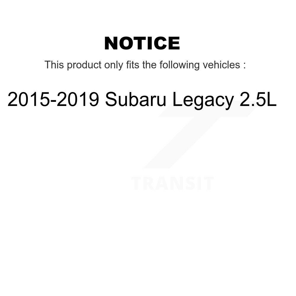Front Coated Drilled Slotted Disc Brake Rotors Pair For 2015-2019 Subaru Legacy 2.5L KD-100099 - Image 2