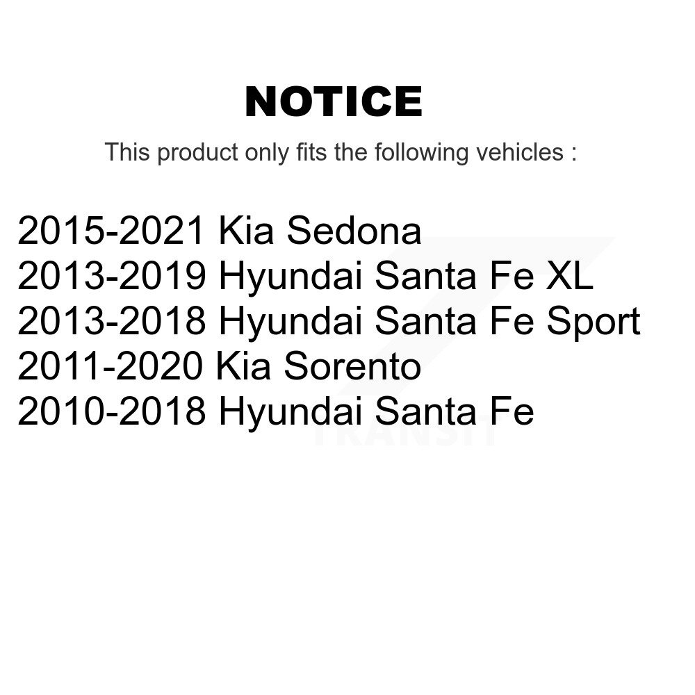 Rear Drilled Slot Disc Brake Rotors Pair For Hyundai Kia Sorento Santa Fe Sport Sedona XL KD-100175 - Image 2