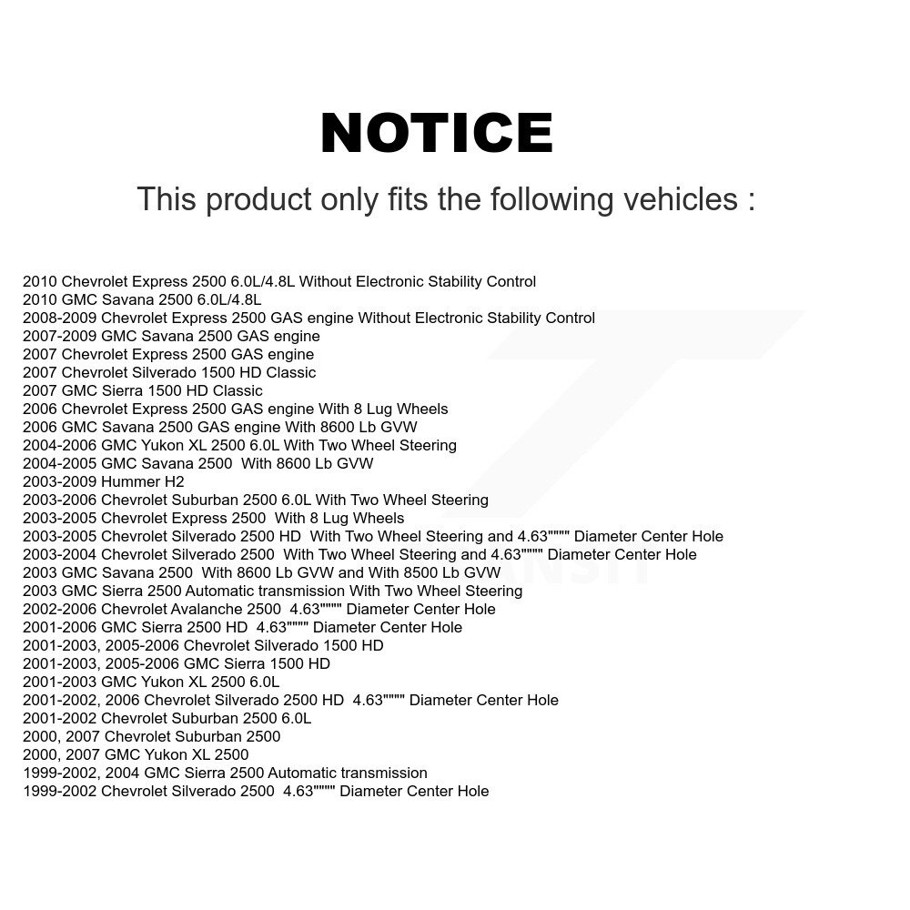 Front Rear Drilled Slot Brake Rotor Kit For Chevrolet GMC Sierra 2500 HD Silverado Express KD-100204 - Image 2