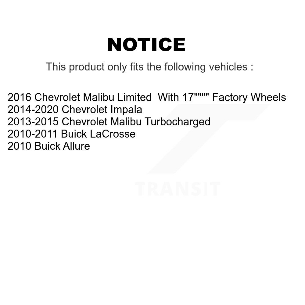 Front Rear Drilled Slot Brake Rotor Kit For Chevrolet Malibu Impala Buick LaCrosse Limited KD-100210 - Image 2