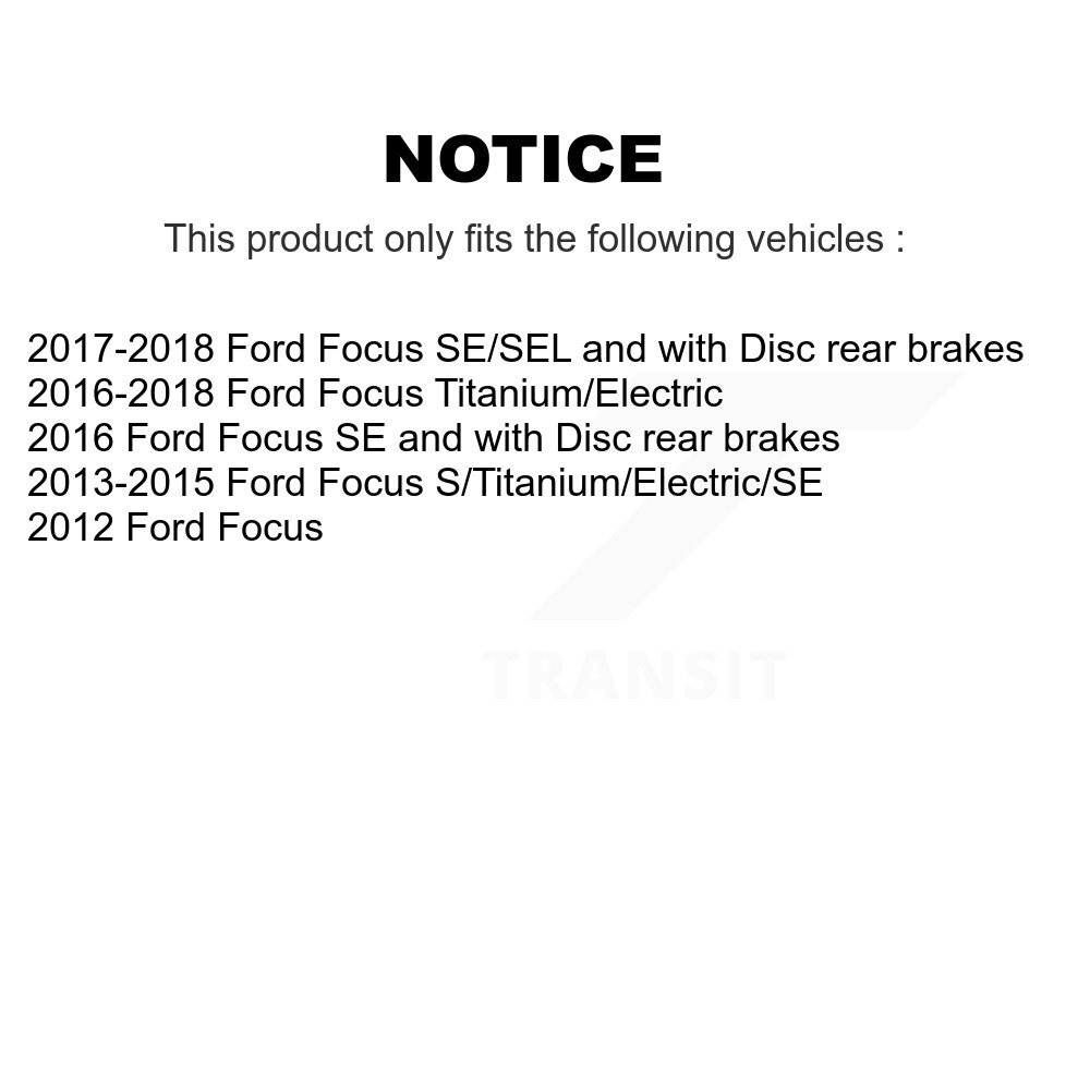 Front Rear Coated Drilled Slotted Disc Brake Rotors Kit For Ford Focus KD-100229 - Image 2