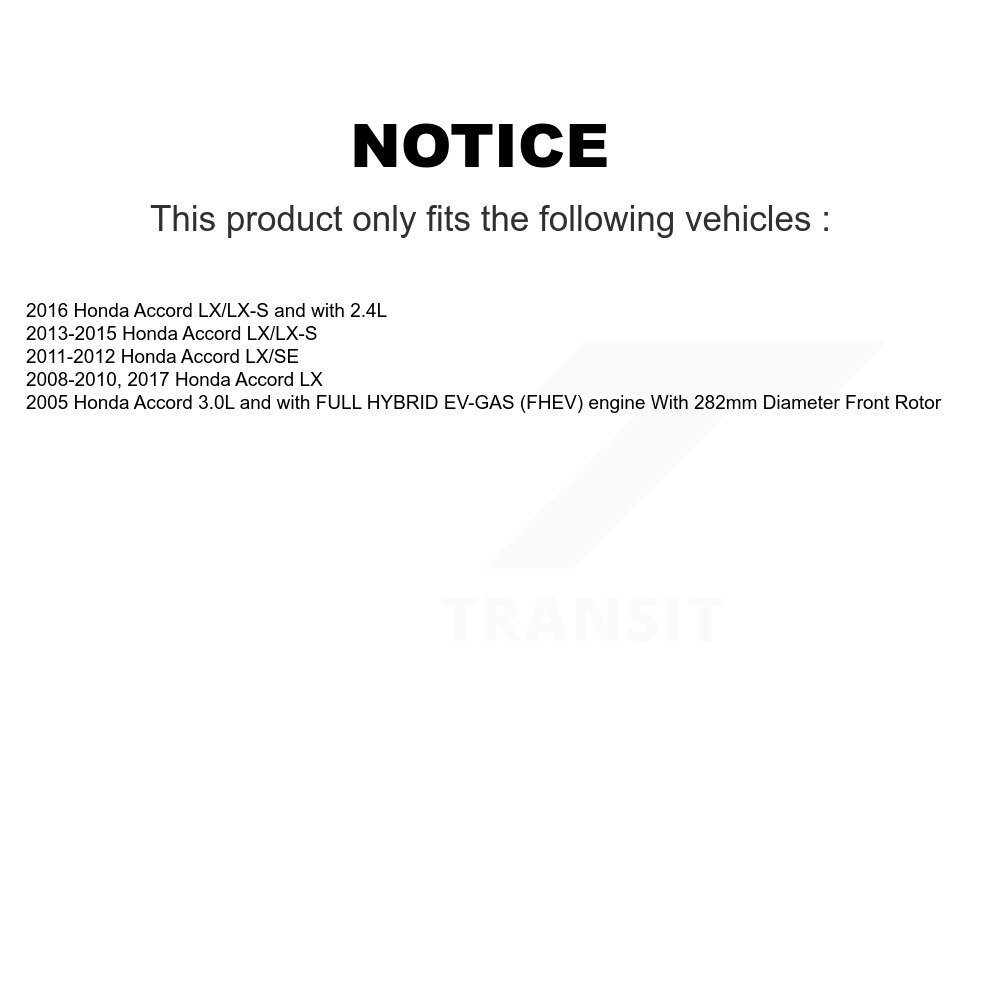 Front Rear Coated Drilled Slotted Disc Brake Rotors Kit For Honda Accord KD-100266 - Image 2