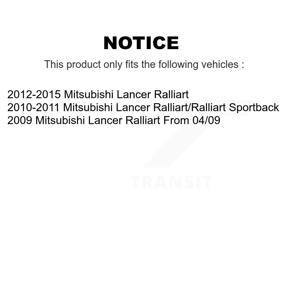 Front Rear Coated Drilled Slotted Disc Brake Rotors Kit For Mitsubishi Lancer KD-100333 - Image 2