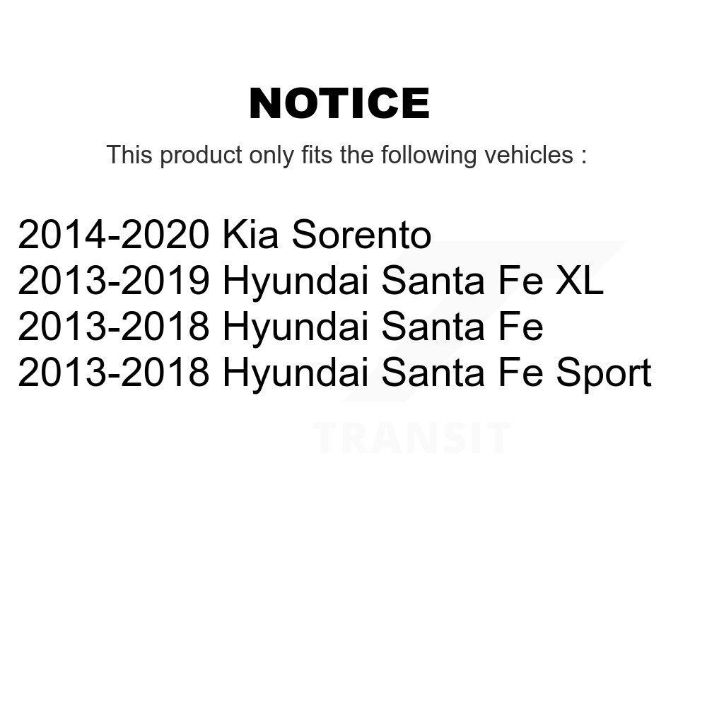 Front Rear Coat Drill Slot Disc Brake Rotors Kit For Hyundai Santa Fe Sport Kia Sorento XL KD-100337 - Image 2
