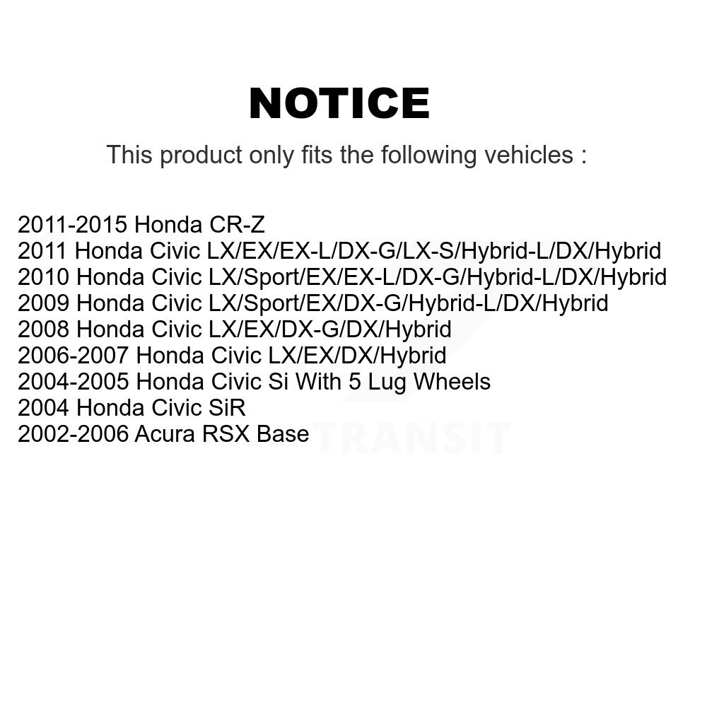 Front Coated Drilled Slotted Disc Brake Rotors Pair For Honda Civic Acura RSX CR-Z KD-100434 - Image 2