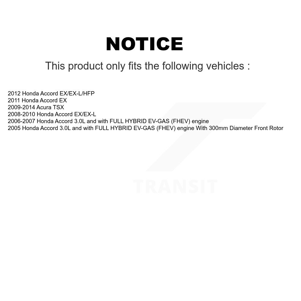 Front Rear Coated Drilled Slotted Disc Brake Rotors Kit For Honda Accord Acura TSX KD-100468 - Image 2