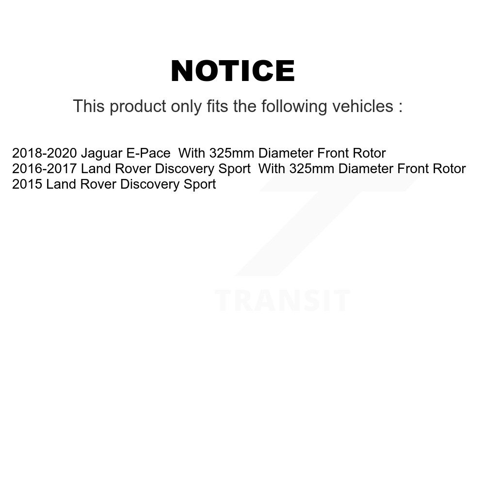 Front Rear Drilled Slot Disc Brake Rotors Kit For Land Rover Discovery Sport Jaguar E-Pace KD-100561 - Image 2