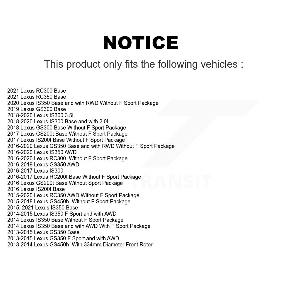 Front Rear Drill Slot Brake Rotor Kit For Lexus IS300 IS350 GS350 RC350 RC300 IS200t GS300 KD-100568 - Image 2