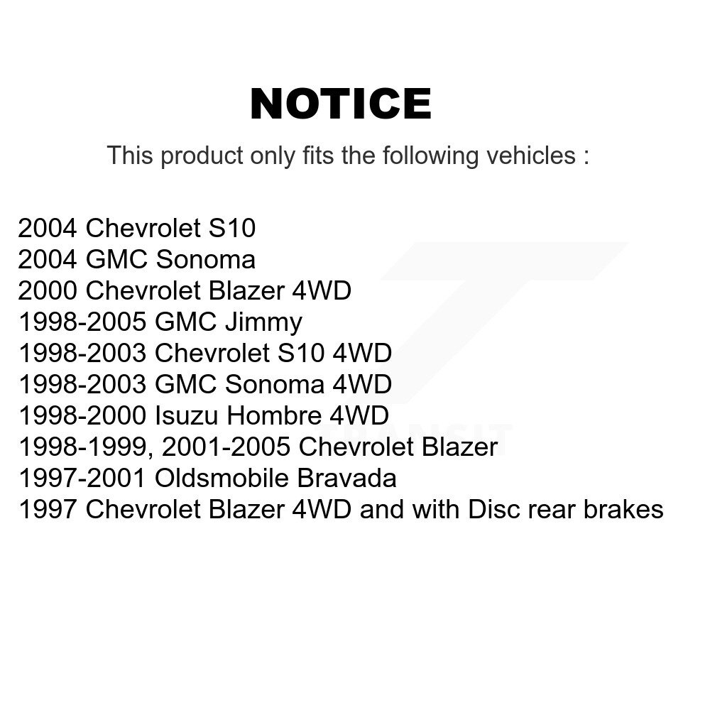 Front Coat Brake Rotor Pair For Chevrolet GMC Blazer S10 Jimmy Sonoma Isuzu Hombre Bravada KG-100016 - Image 2