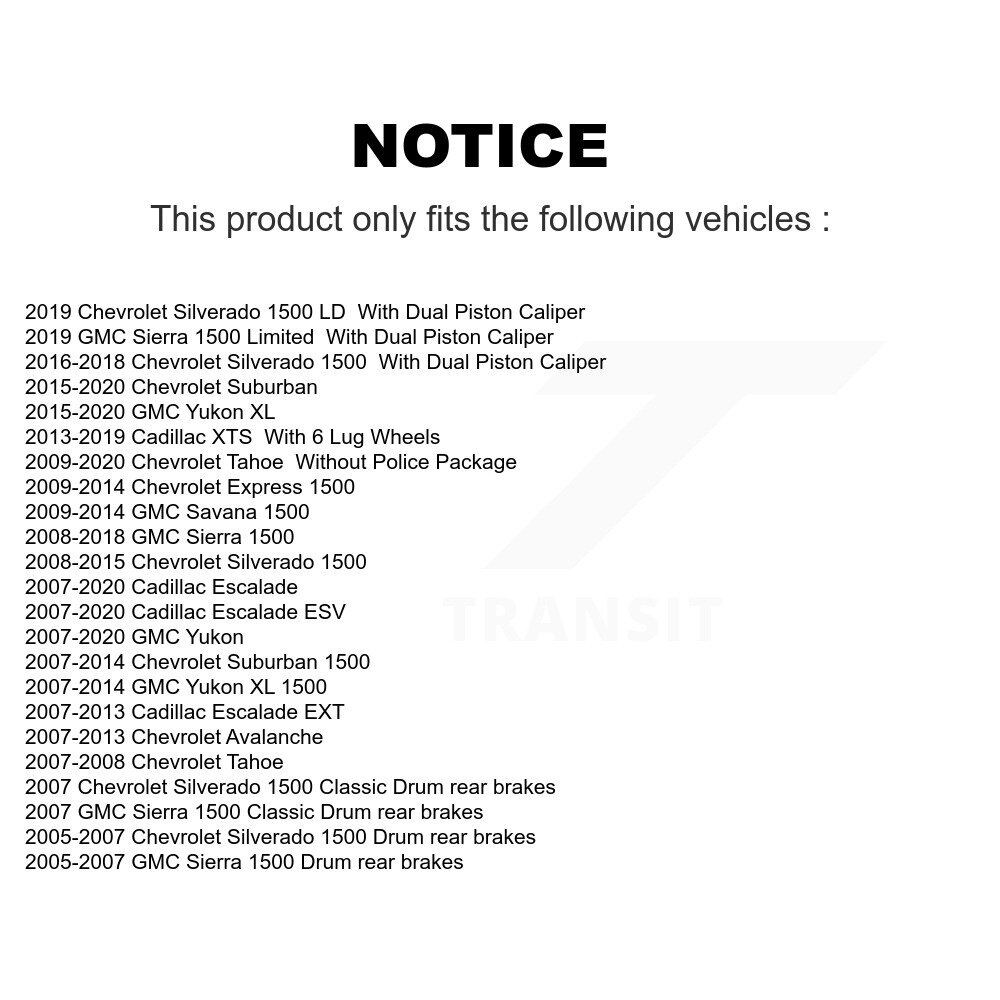 Front Coated Brake Rotor Pair For Chevrolet GMC Sierra 1500 Silverado Cadillac Tahoe Yukon KG-100035 - Image 2