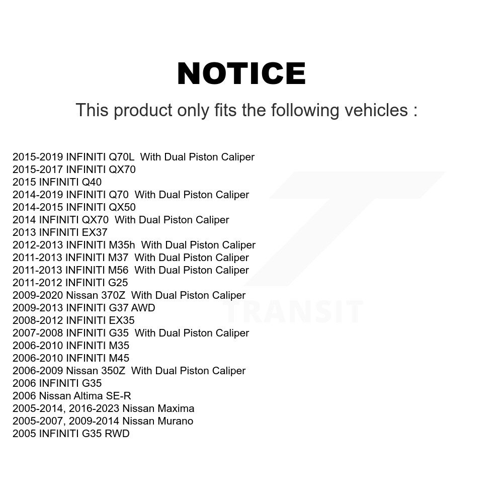 Front Coat Brake Rotor Pair For Nissan INFINITI Murano Maxima G37 G35 EX35 370Z Altima M35 KG-100220 - Image 2